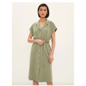 Frank and Oak Camp collared dress, xxs, light sage